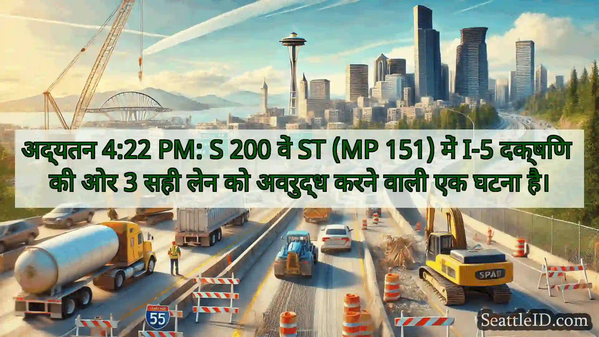 अद्यतन 4:22 PM: S 200 वें ST (MP 151) में I-5