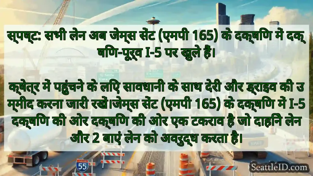 स्पष्ट: सभी लेन अब जेम्स सेंट (एमपी 165) के