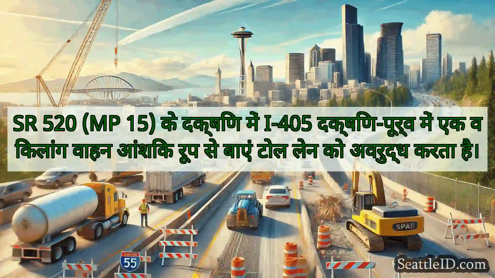 SR 520 (MP 15) के दक्षिण में I-405 दक्षिण-पूर्व