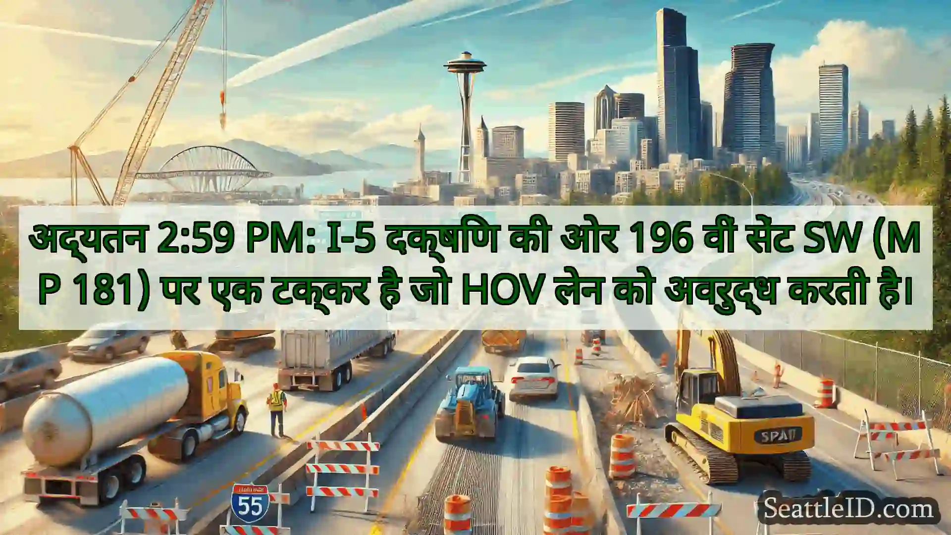 अद्यतन 2:59 PM: I-5 दक्षिण की ओर 196 वीं सेंट SW