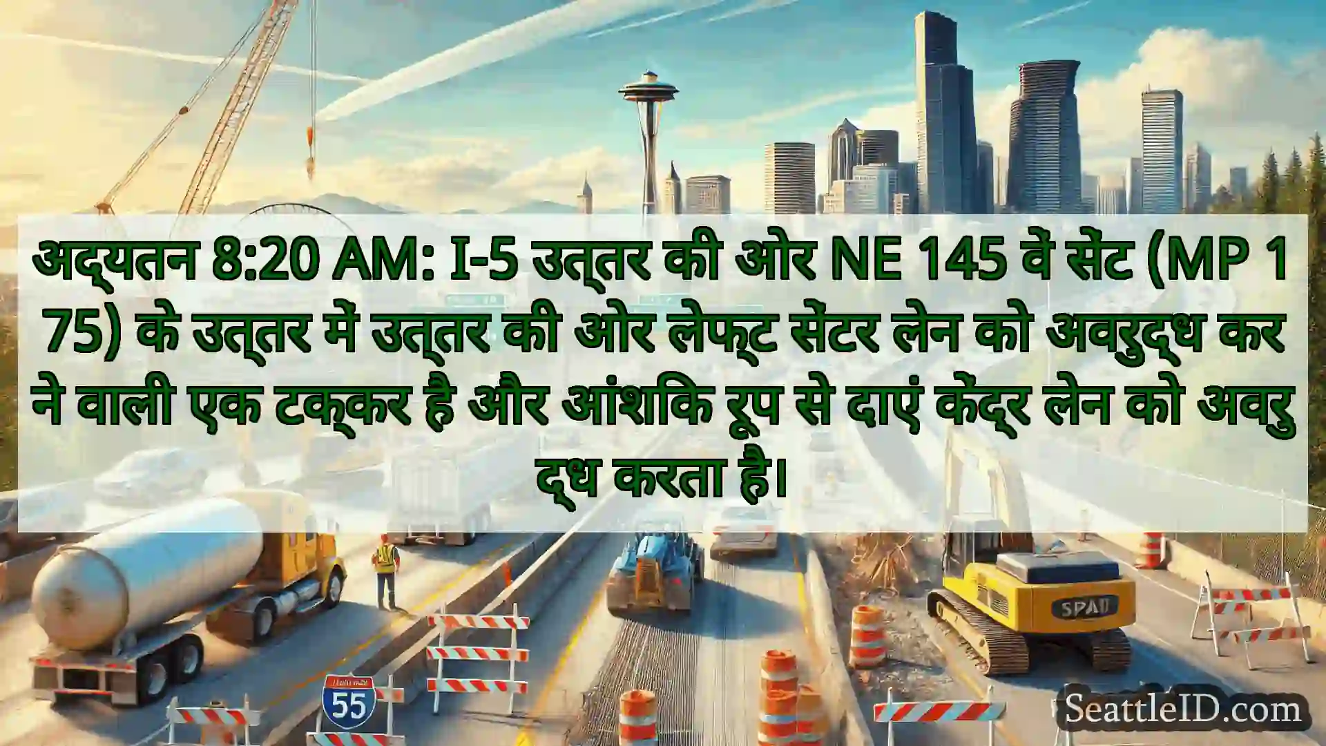 अद्यतन 8:20 AM: I-5 उत्तर की ओर NE 145 वें सेंट
