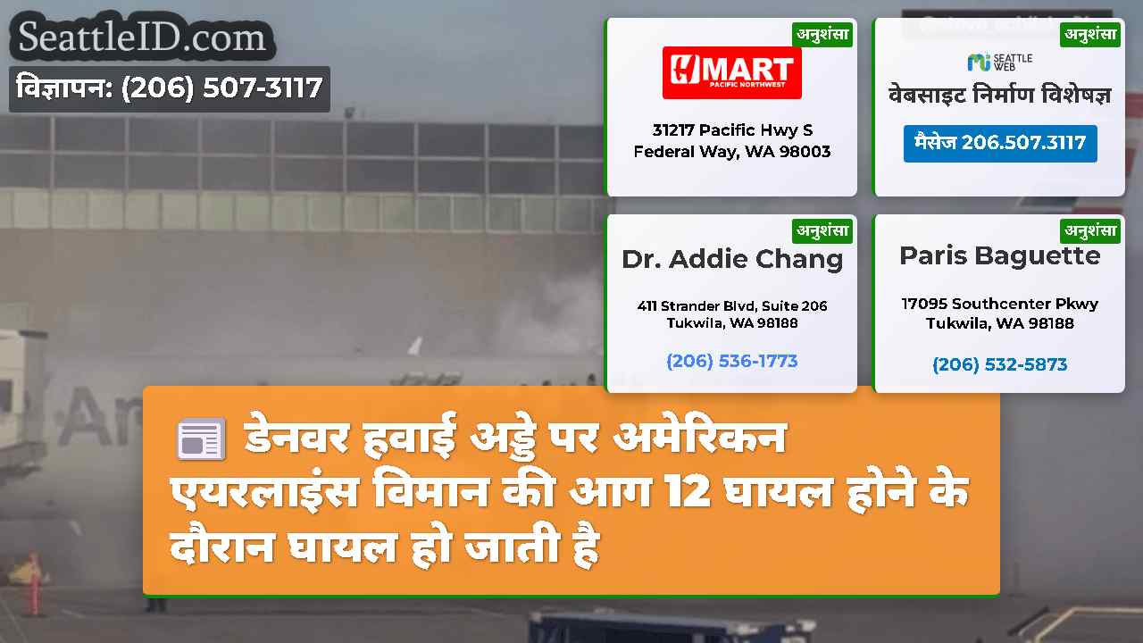 डेनवर हवाई अड्डे पर अमेरिकन एयरलाइंस विमान की आग