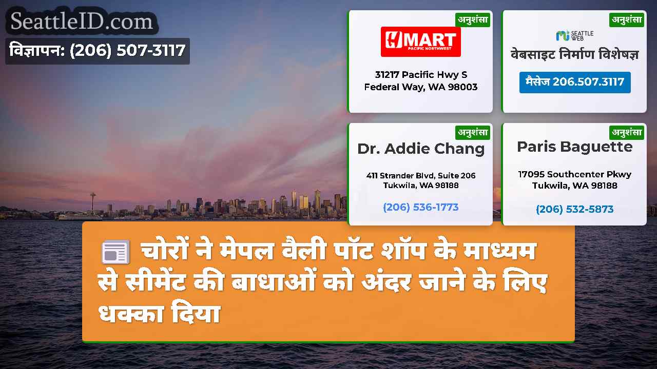 चोरों ने मेपल वैली पॉट शॉप के माध्यम से सीमेंट की