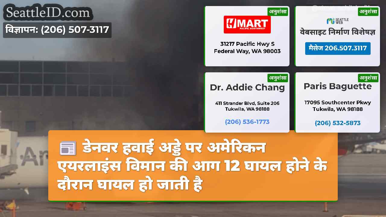 डेनवर हवाई अड्डे पर अमेरिकन एयरलाइंस विमान की आग