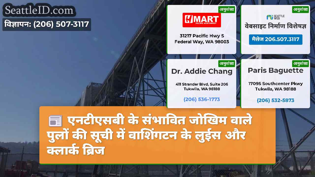 एनटीएसबी के संभावित जोखिम वाले पुलों की सूची में