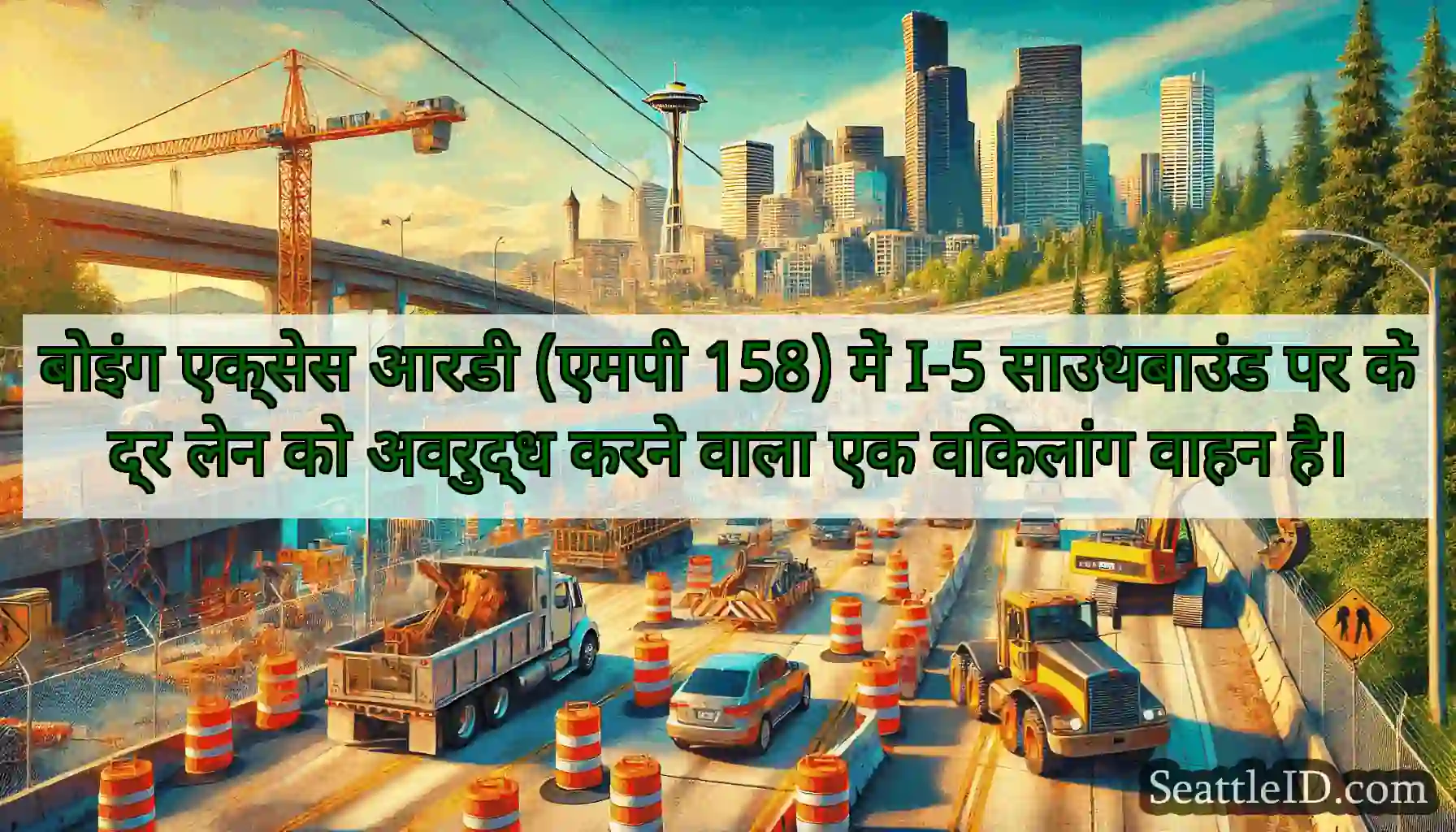 बोइंग एक्सेस आरडी (एमपी 158) में I-5 साउथबाउंड पर