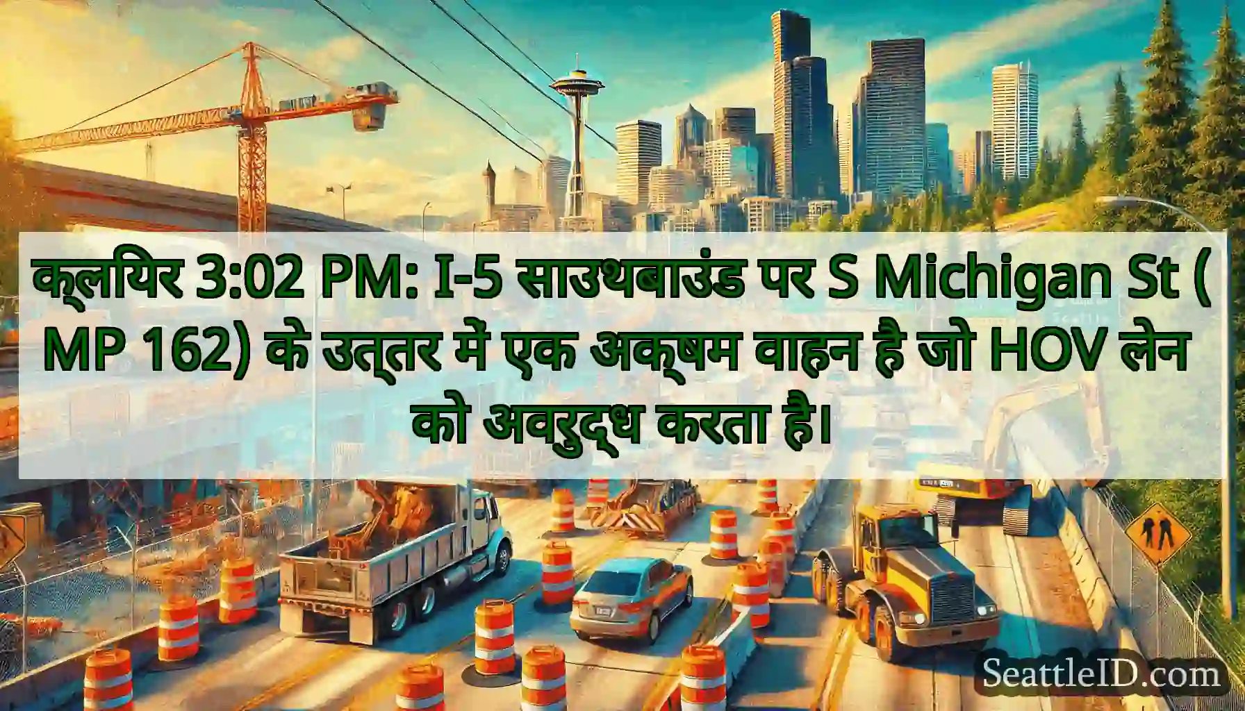 क्लियर 3:02 PM: I-5 साउथबाउंड पर S Michigan St