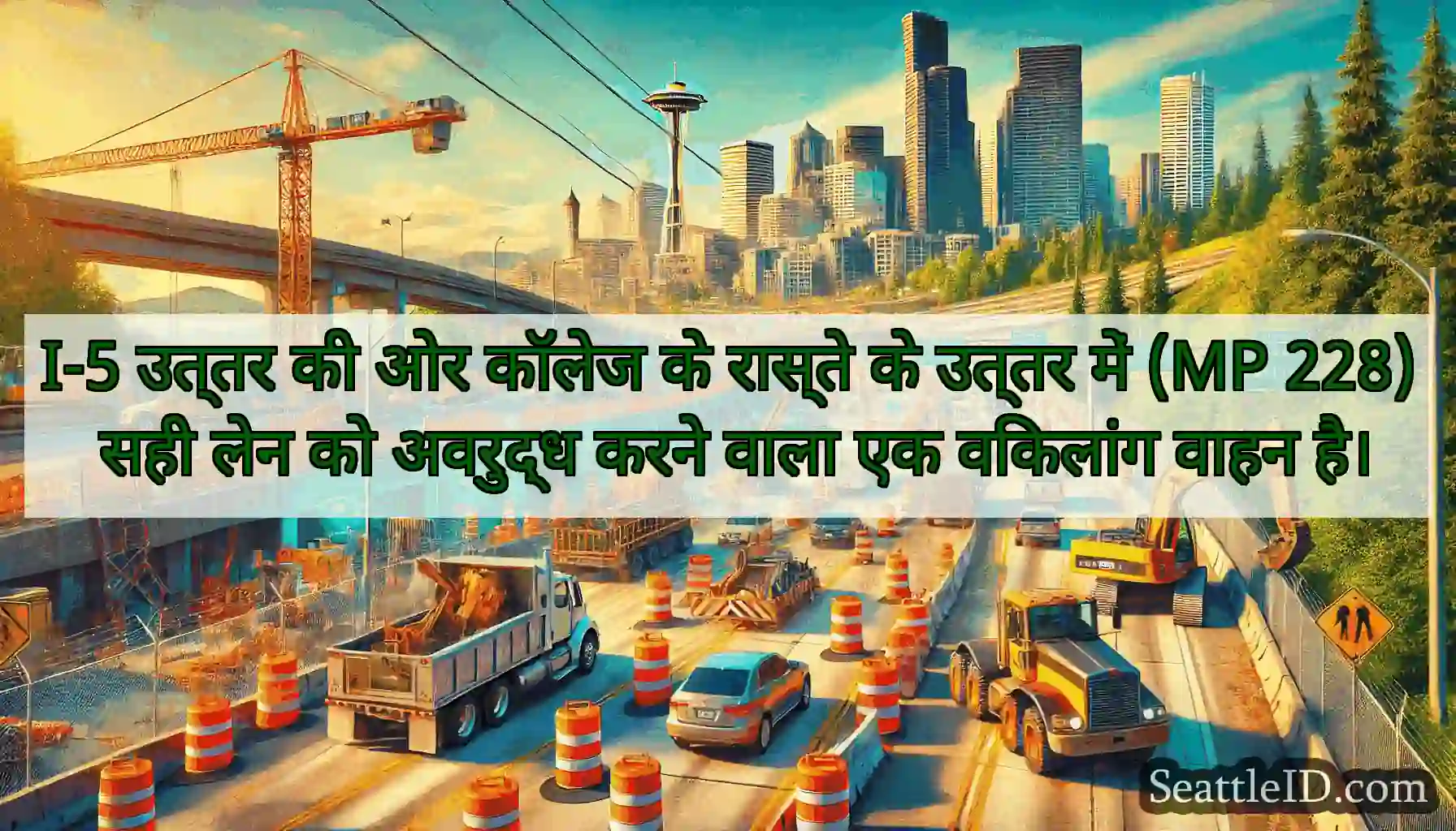 I-5 उत्तर की ओर कॉलेज के रास्ते के उत्तर में (MP