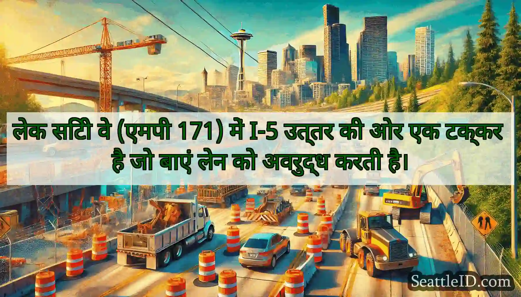 लेक सिटी वे (एमपी 171) में I-5 उत्तर की ओर एक