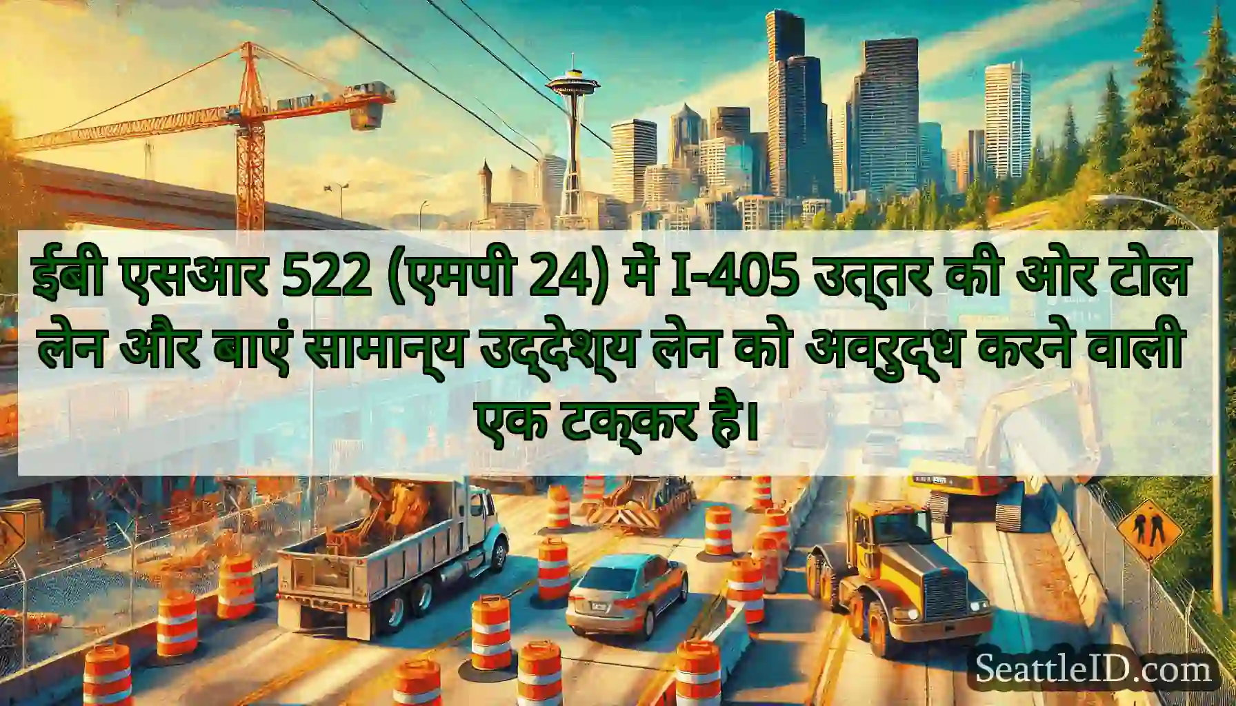 ईबी एसआर 522 (एमपी 24) में I-405 उत्तर की ओर टोल