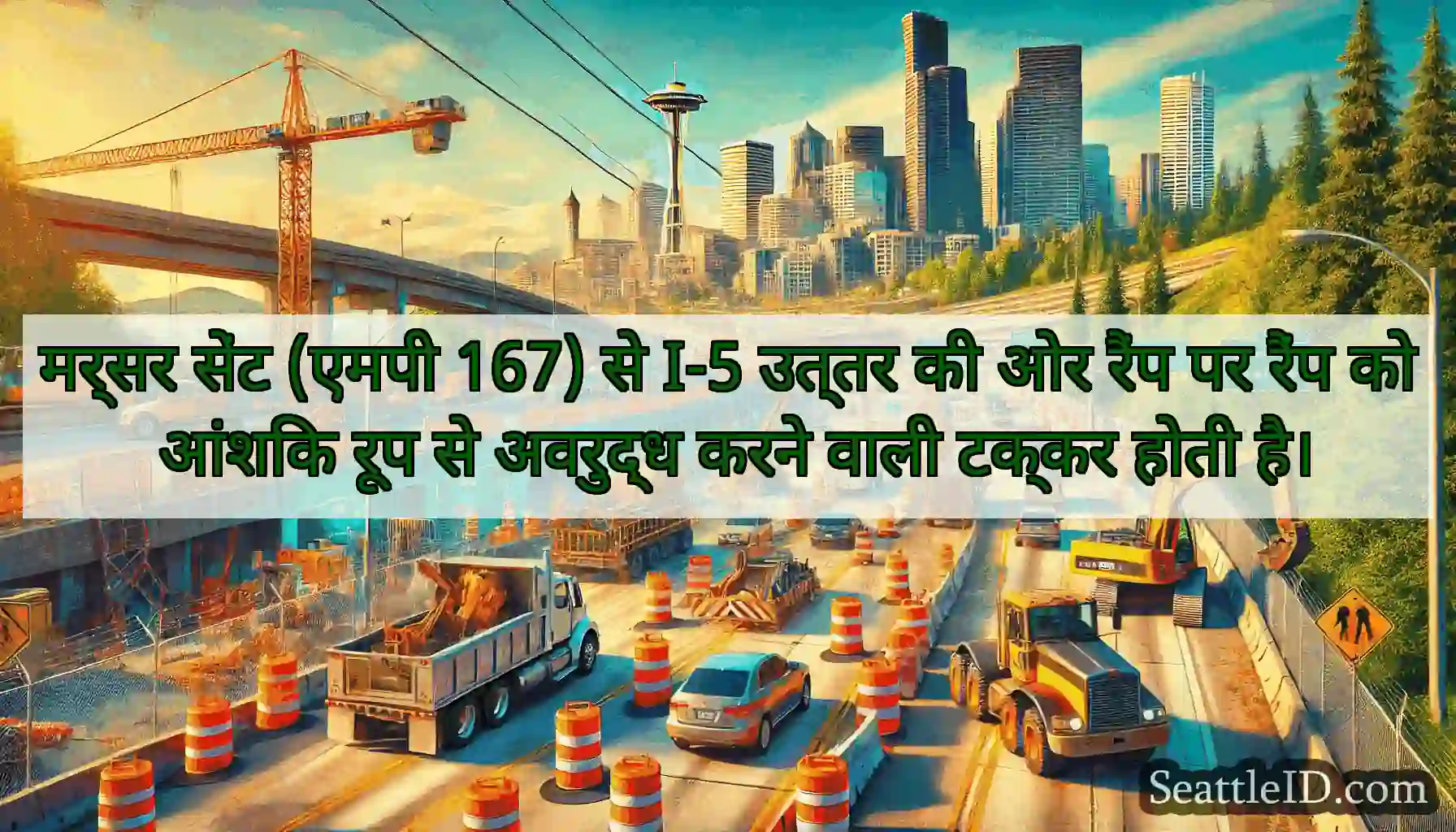 मर्सर सेंट (एमपी 167) से I-5 उत्तर की ओर रैंप पर
