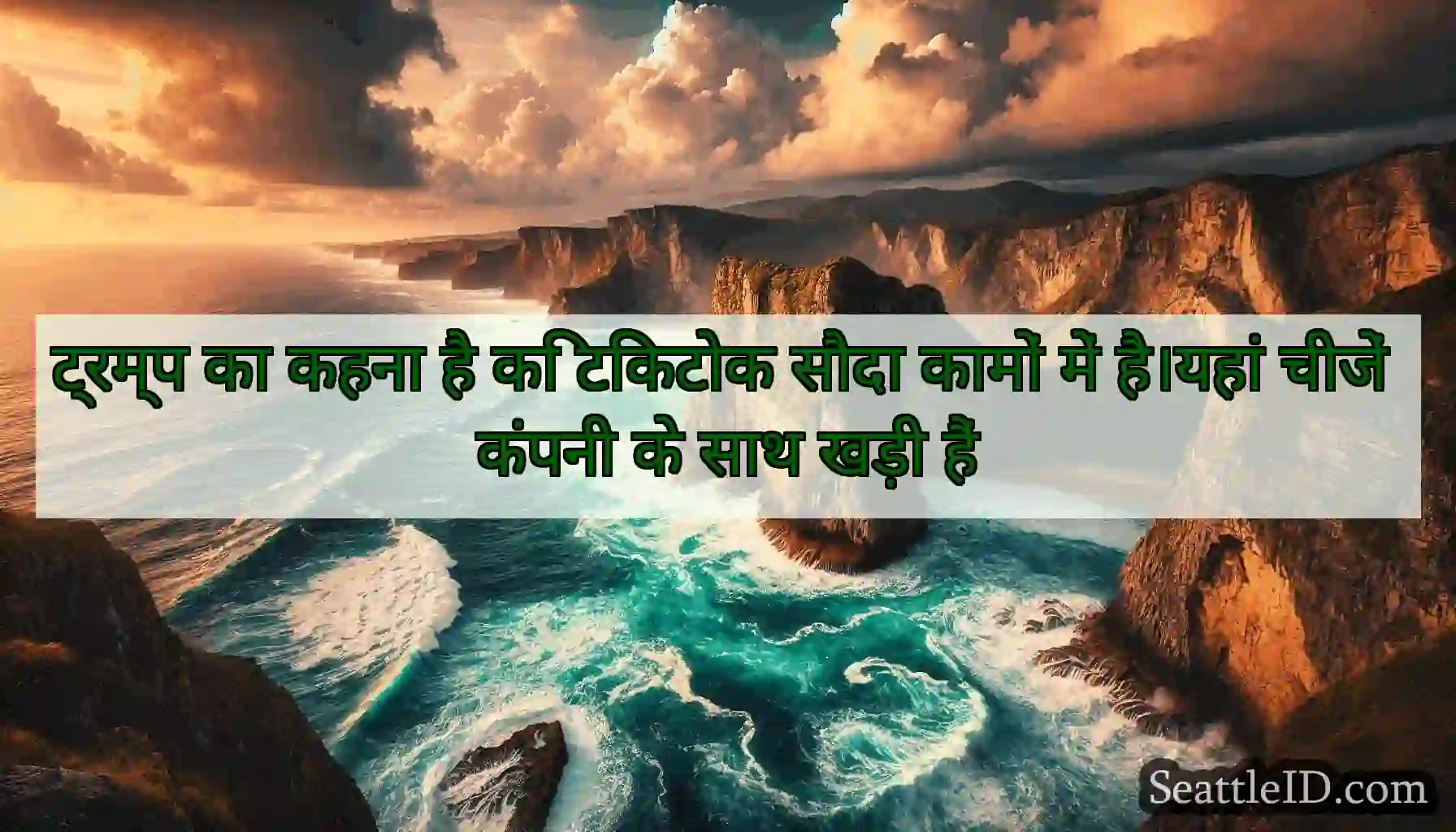 ट्रम्प का कहना है कि टिकटोक सौदा कामों में