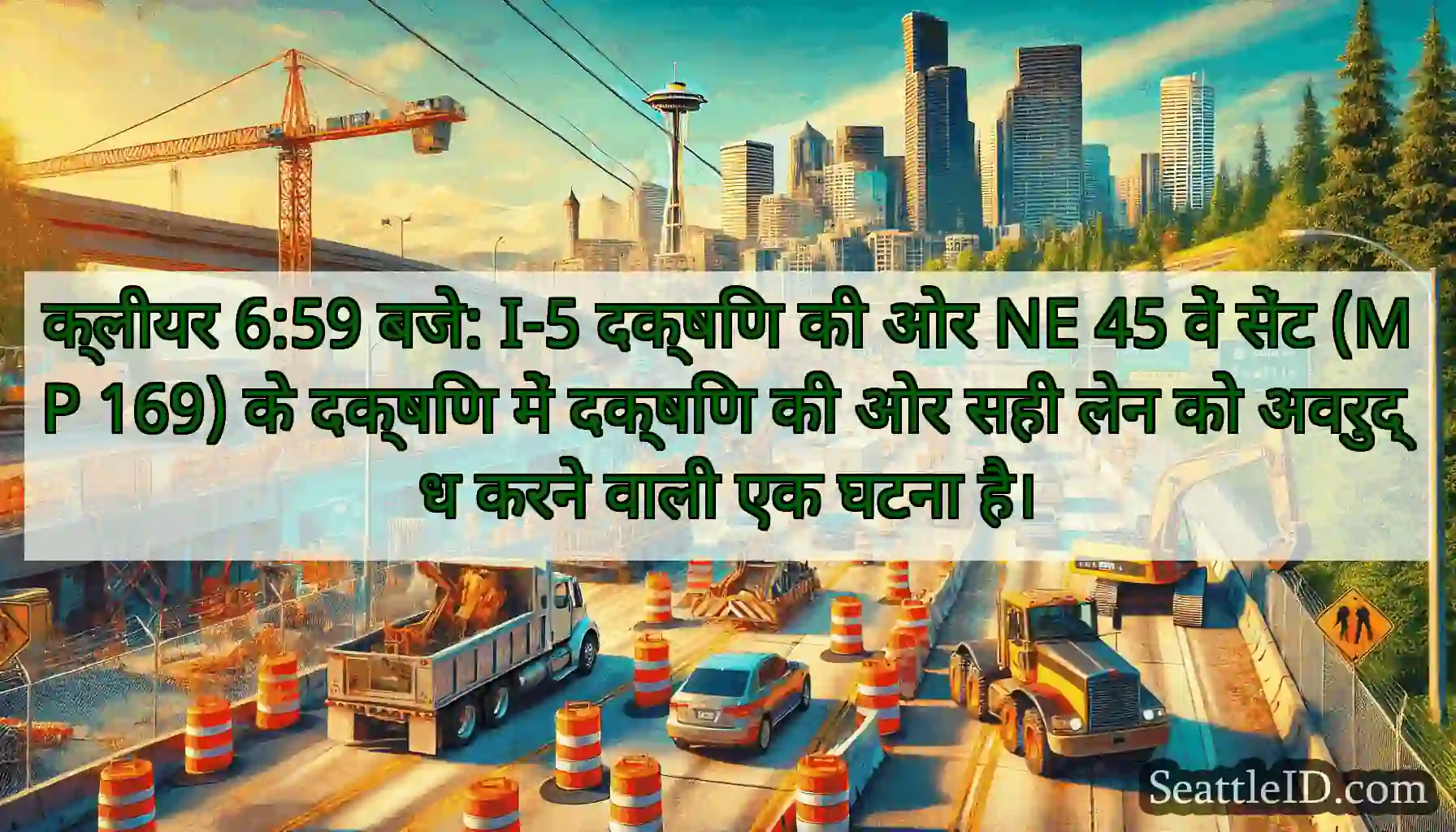 क्लीयर 6:59 बजे: I-5 दक्षिण की ओर NE 45 वें सेंट
