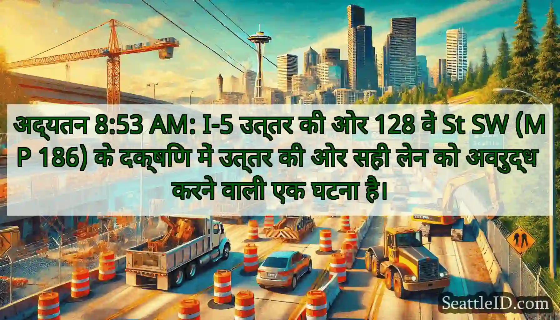 अद्यतन 8:53 AM: I-5 उत्तर की ओर 128 वें St SW (MP