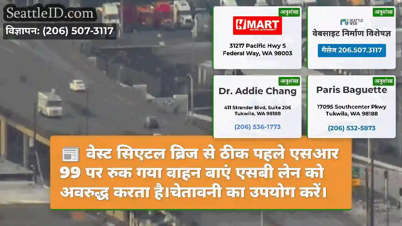 वेस्ट सिएटल ब्रिज से ठीक पहले एसआर 99 पर रुक गया