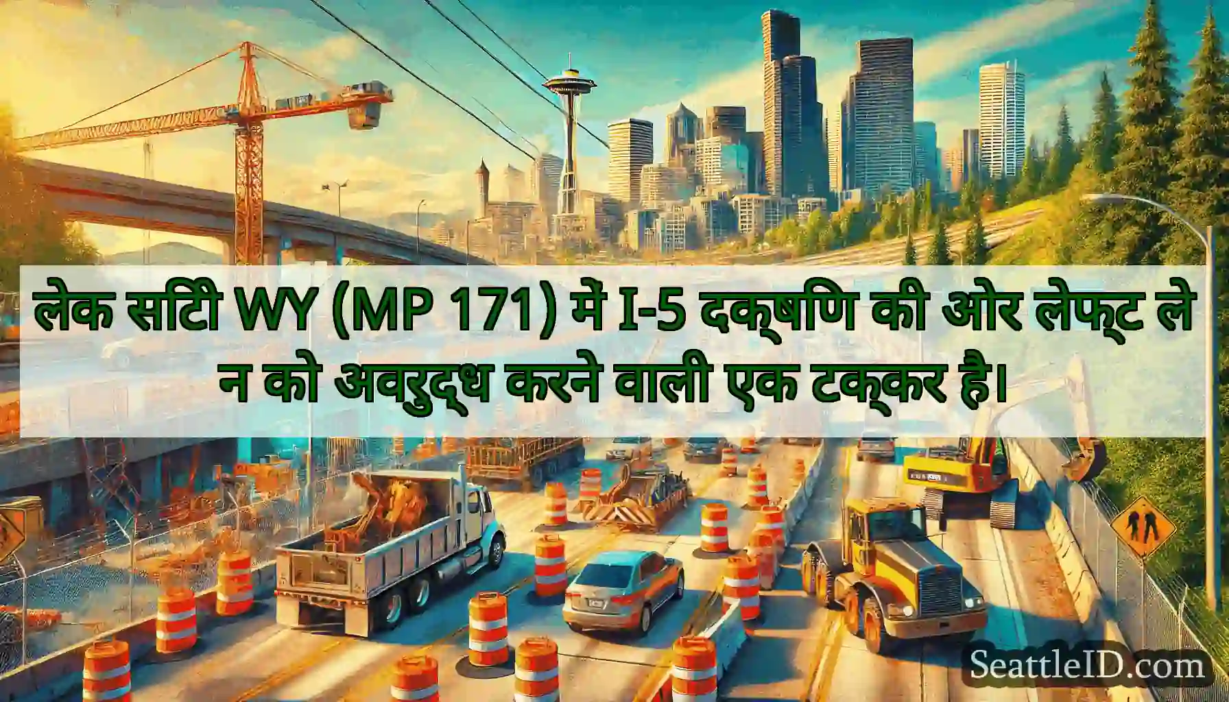 लेक सिटी WY (MP 171) में I-5 दक्षिण की ओर लेफ्ट