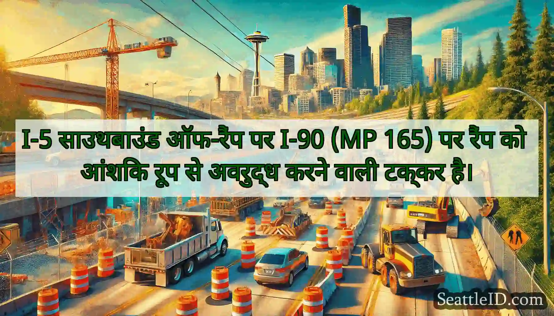 I-5 साउथबाउंड ऑफ-रैंप पर I-90 (MP 165) पर रैंप को