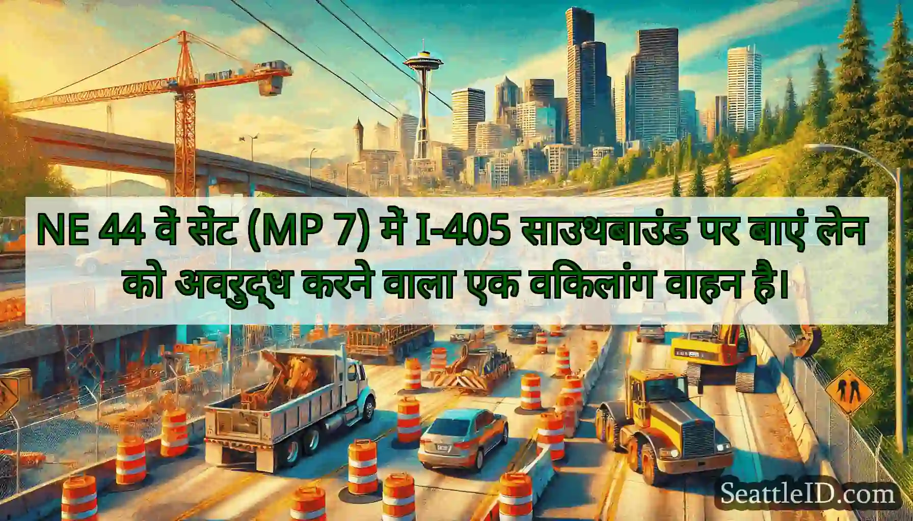 NE 44 वें सेंट (MP 7) में I-405 साउथबाउंड पर बाएं