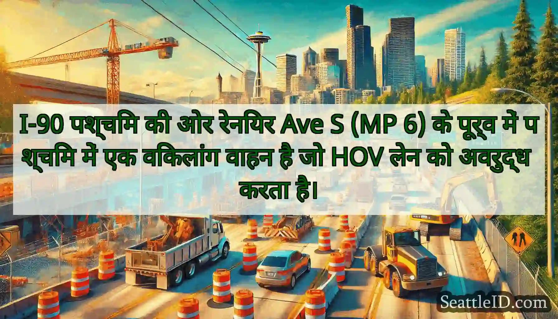 I-90 पश्चिम की ओर रेनियर Ave S (MP 6) के पूर्व