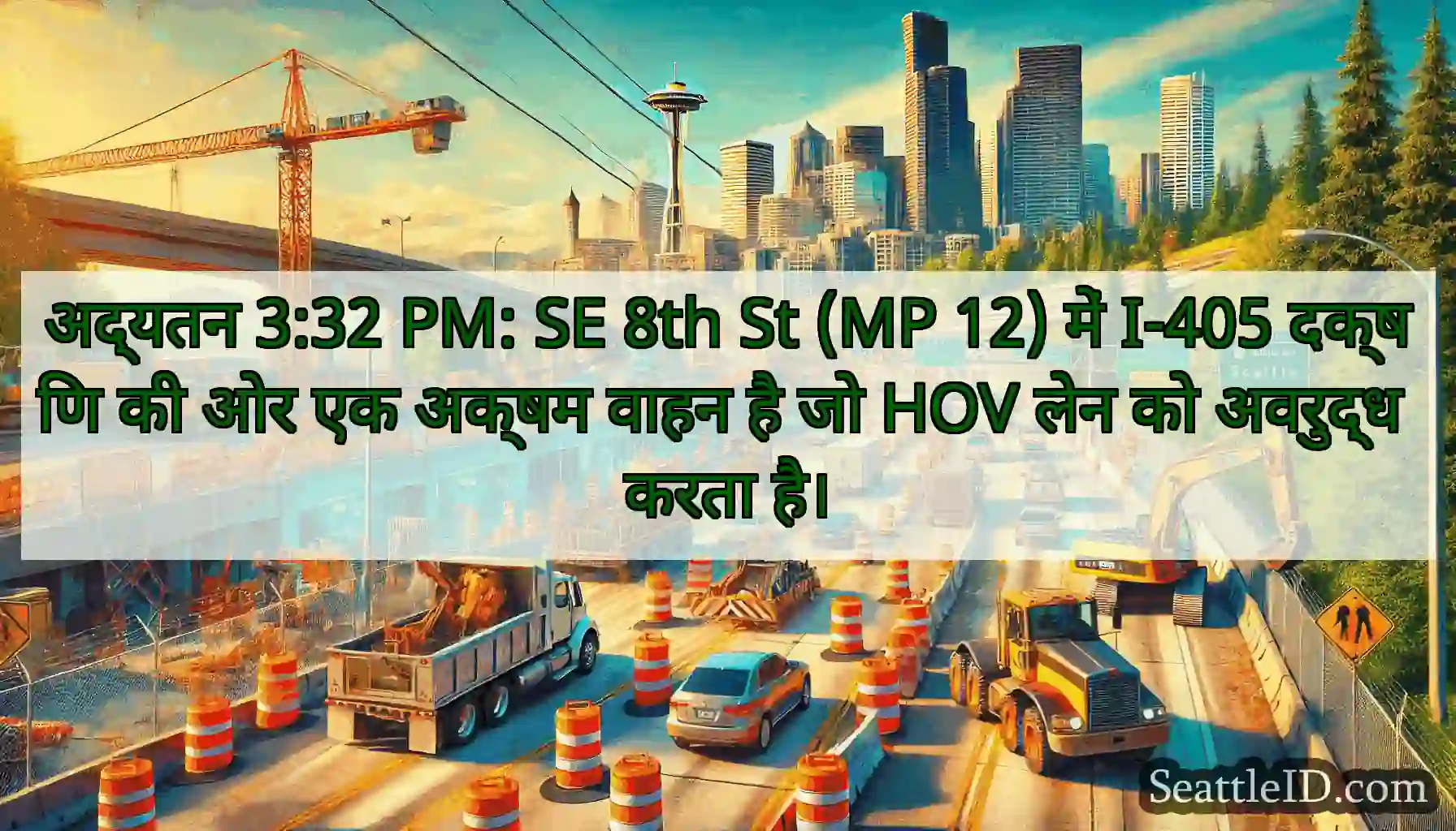 अद्यतन 3:32 PM: SE 8th St (MP 12) में I-405