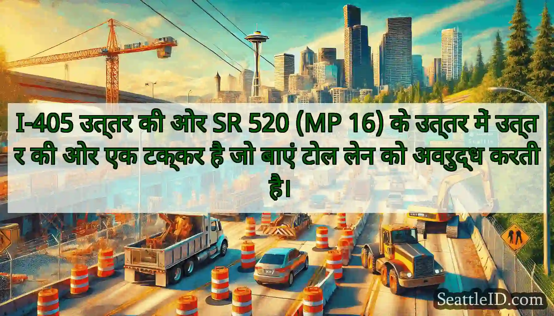 I-405 उत्तर की ओर SR 520 (MP 16) के उत्तर में