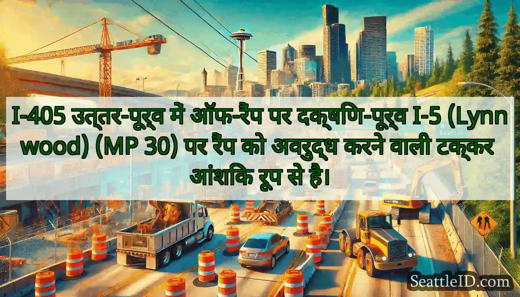 I-405 उत्तर-पूर्व में ऑफ-रैंप पर दक्षिण-पूर्व I-5