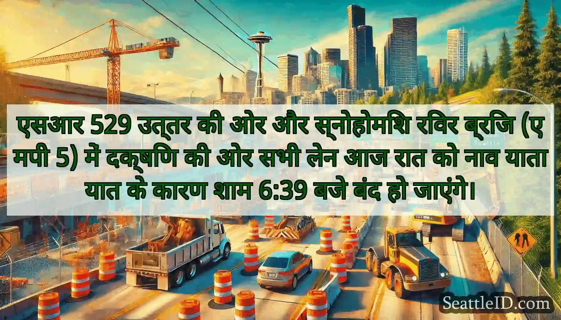 एसआर 529 उत्तर की ओर और स्नोहोमिश रिवर ब्रिज