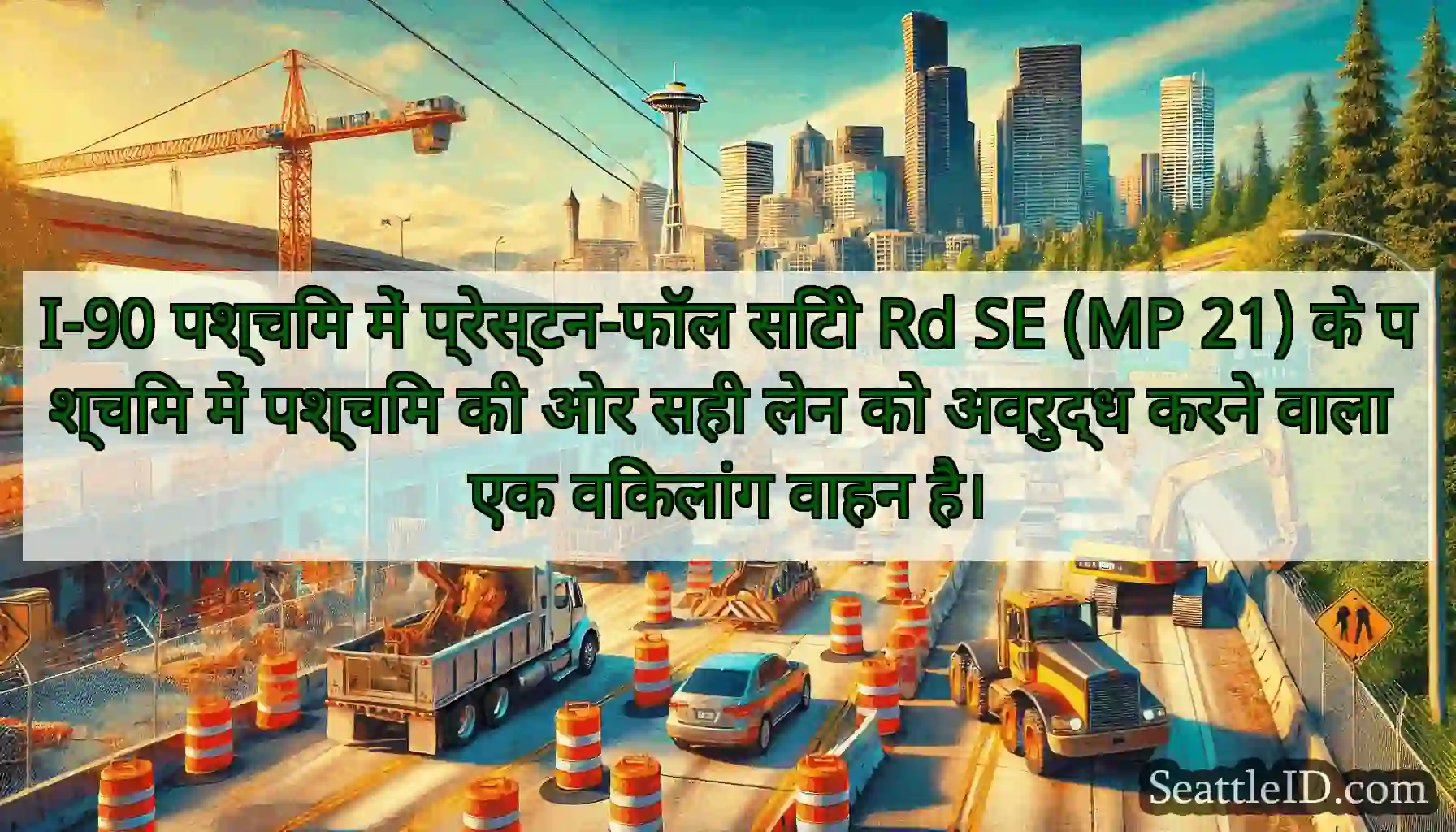 I-90 पश्चिम में प्रेस्टन-फॉल सिटी Rd SE (MP 21)