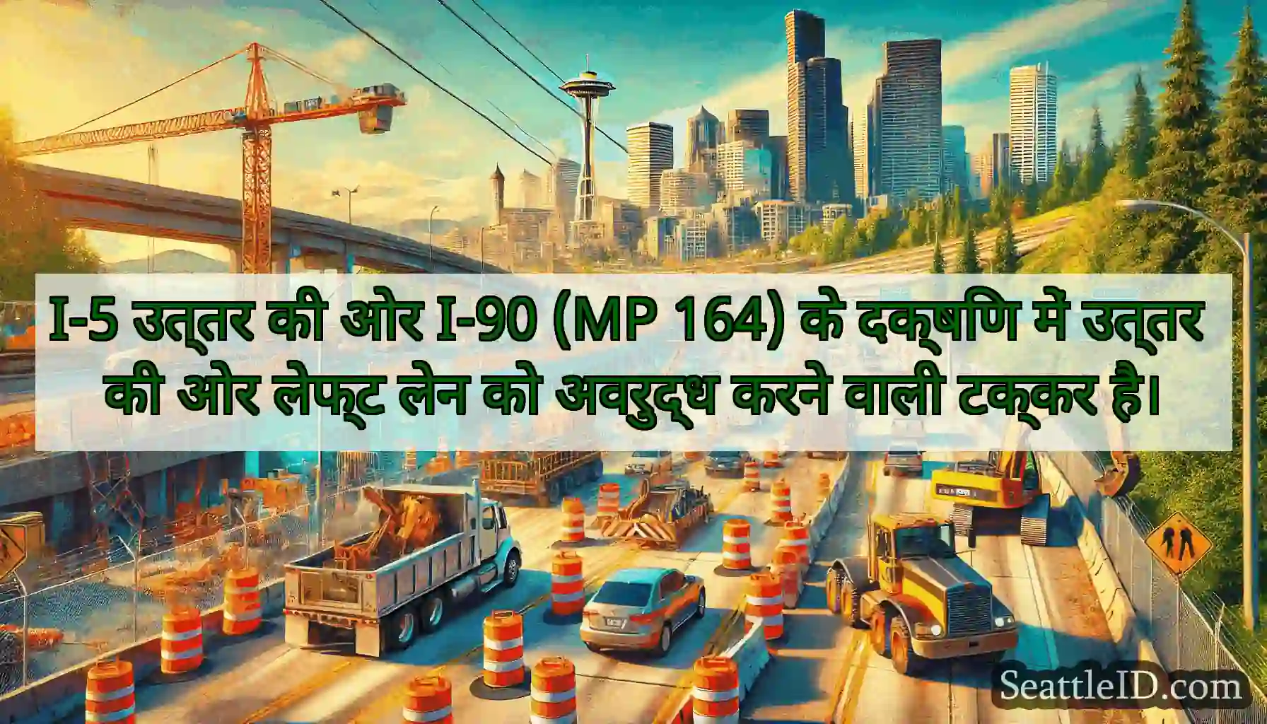 I-5 उत्तर की ओर I-90 (MP 164) के दक्षिण में उत्तर