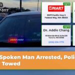 Spoken Man Arrested Police Car Towed