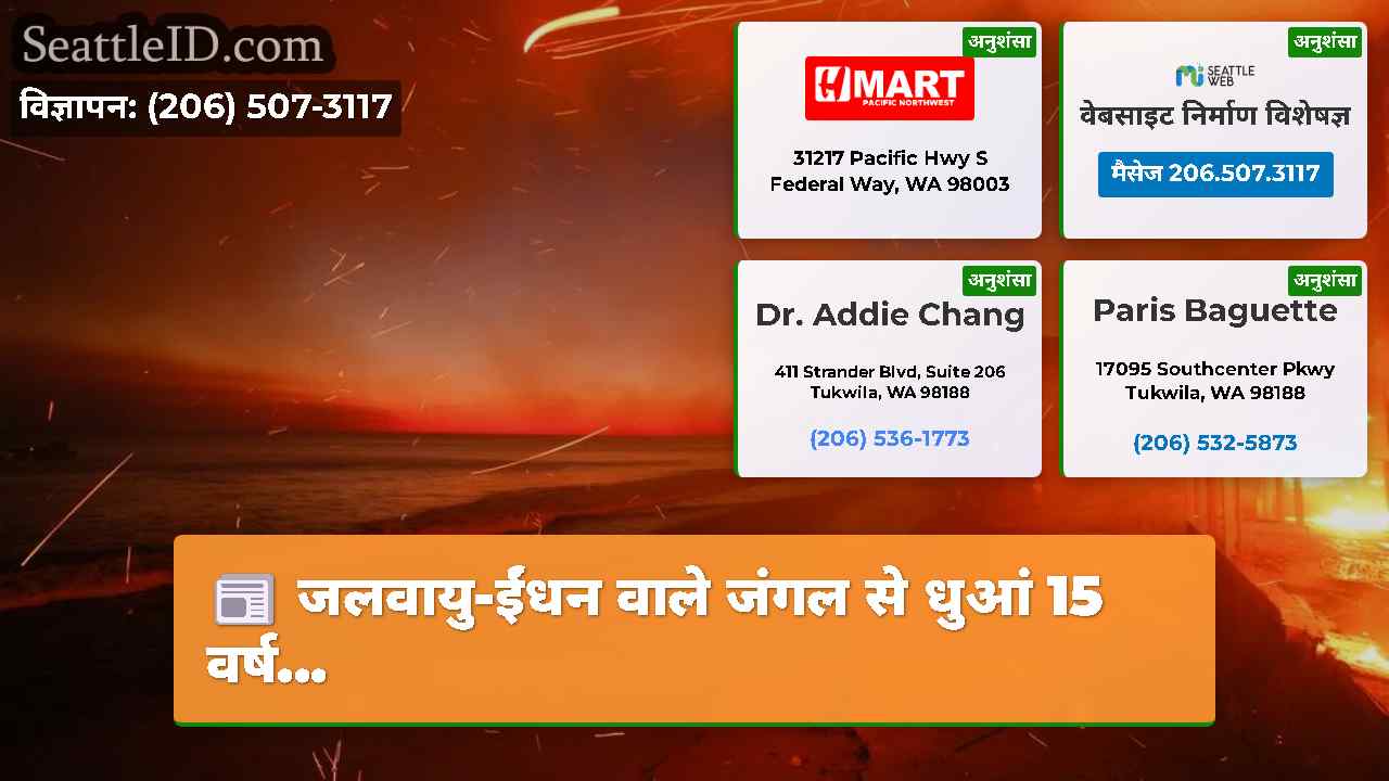 जलवायु-ईंधन वाले जंगल से धुआं 15 वर्ष…