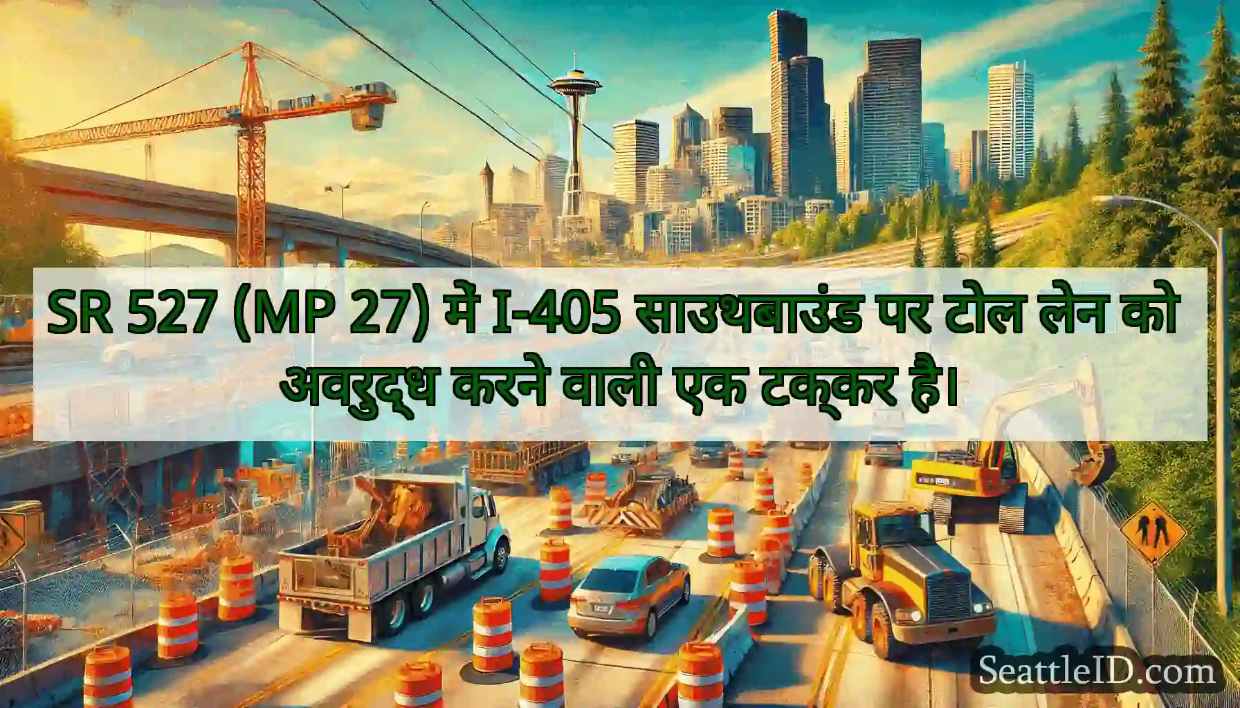 SR 527 (MP 27) में I-405 साउथबाउंड पर टोल लेन को