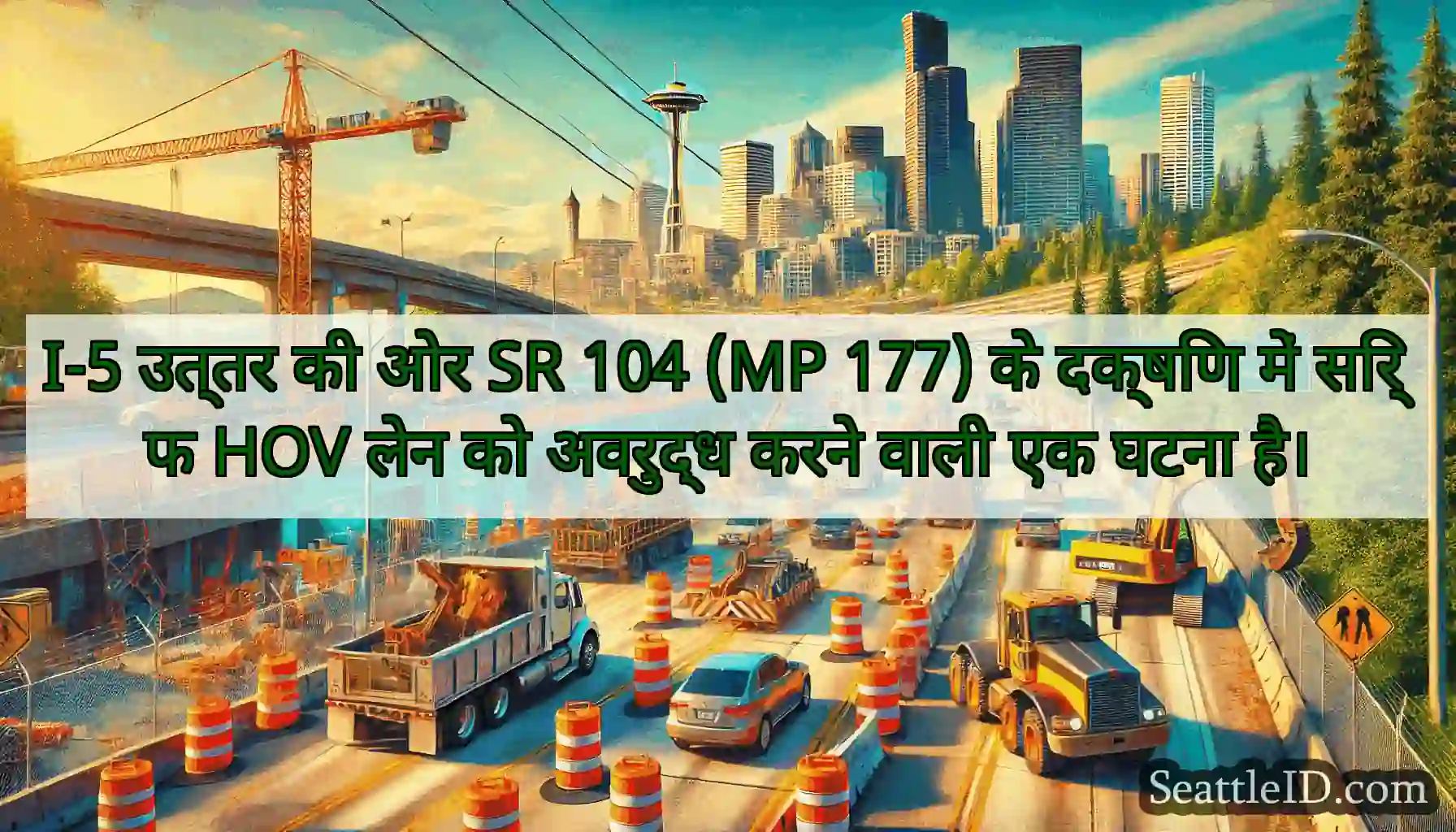 I-5 उत्तर की ओर SR 104 (MP 177) के दक्षिण में
