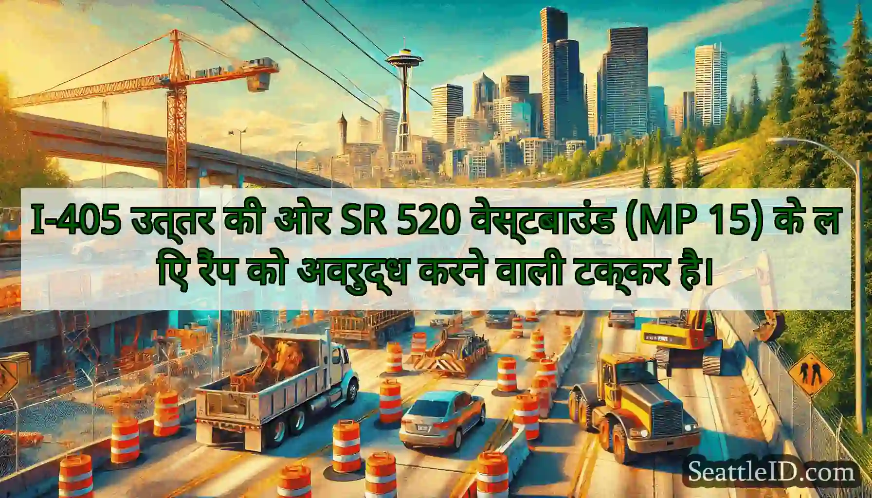 I-405 उत्तर की ओर SR 520 वेस्टबाउंड (MP 15) के