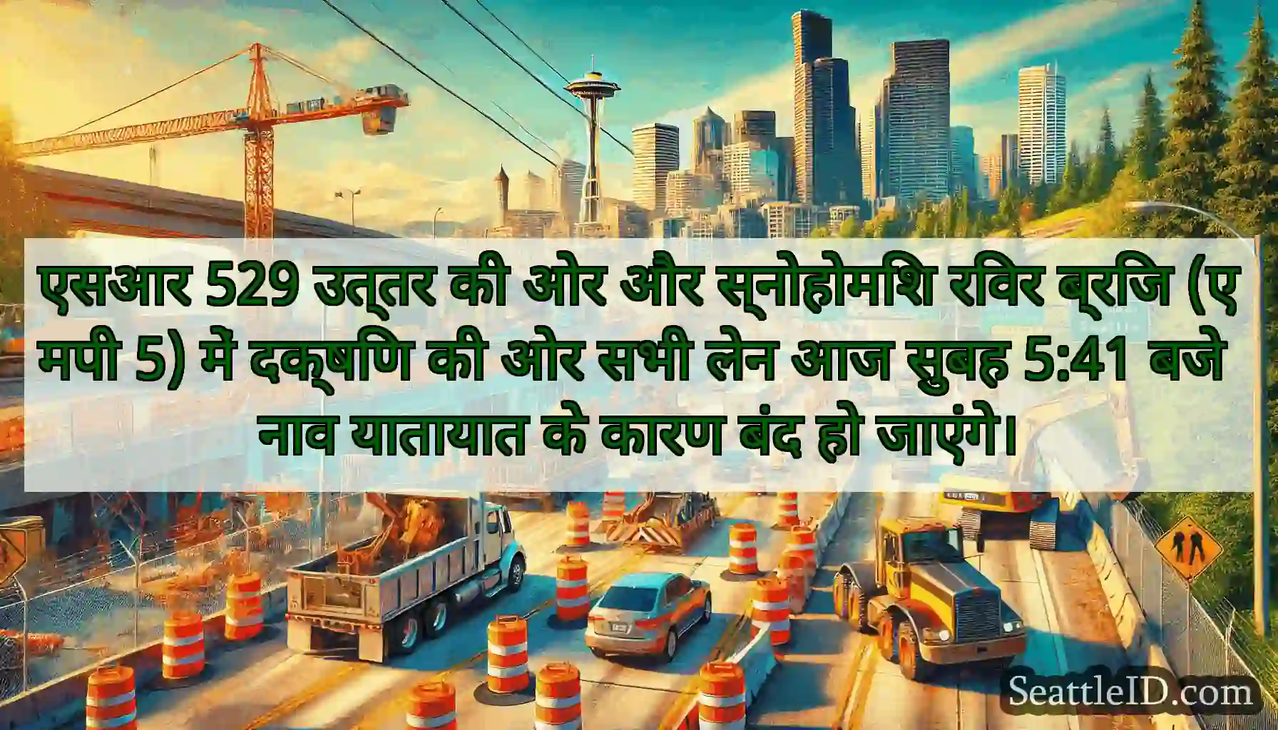 एसआर 529 उत्तर की ओर और स्नोहोमिश रिवर ब्रिज