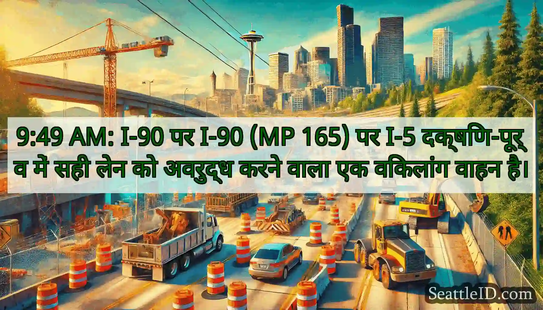 9:49 AM: I-90 पर I-90 (MP 165) पर I-5