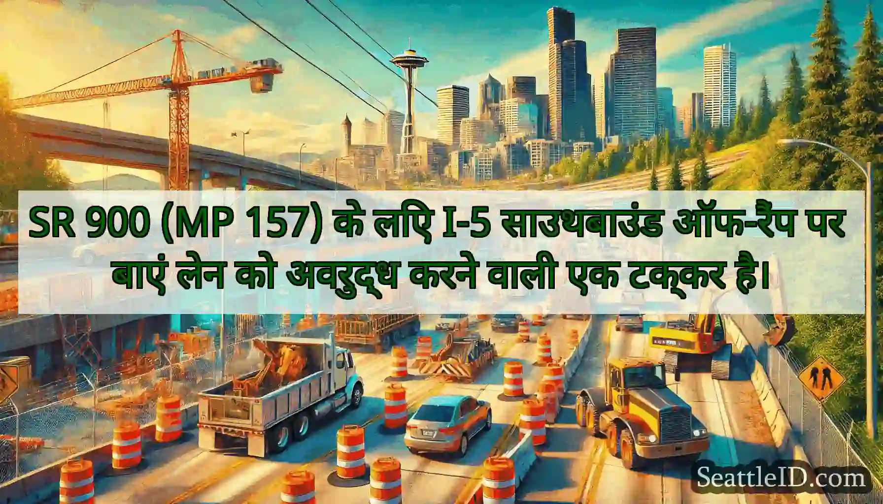 SR 900 (MP 157) के लिए I-5 साउथबाउंड ऑफ-रैंप पर