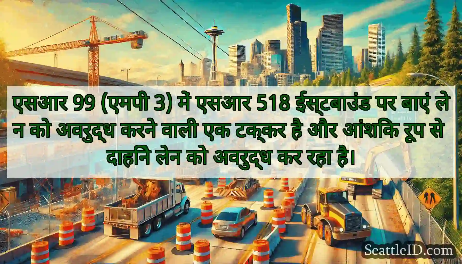 एसआर 99 (एमपी 3) में एसआर 518 ईस्टबाउंड पर बाएं
