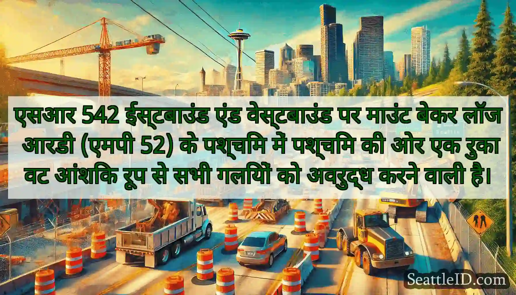 एसआर 542 ईस्टबाउंड एंड वेस्टबाउंड पर माउंट बेकर