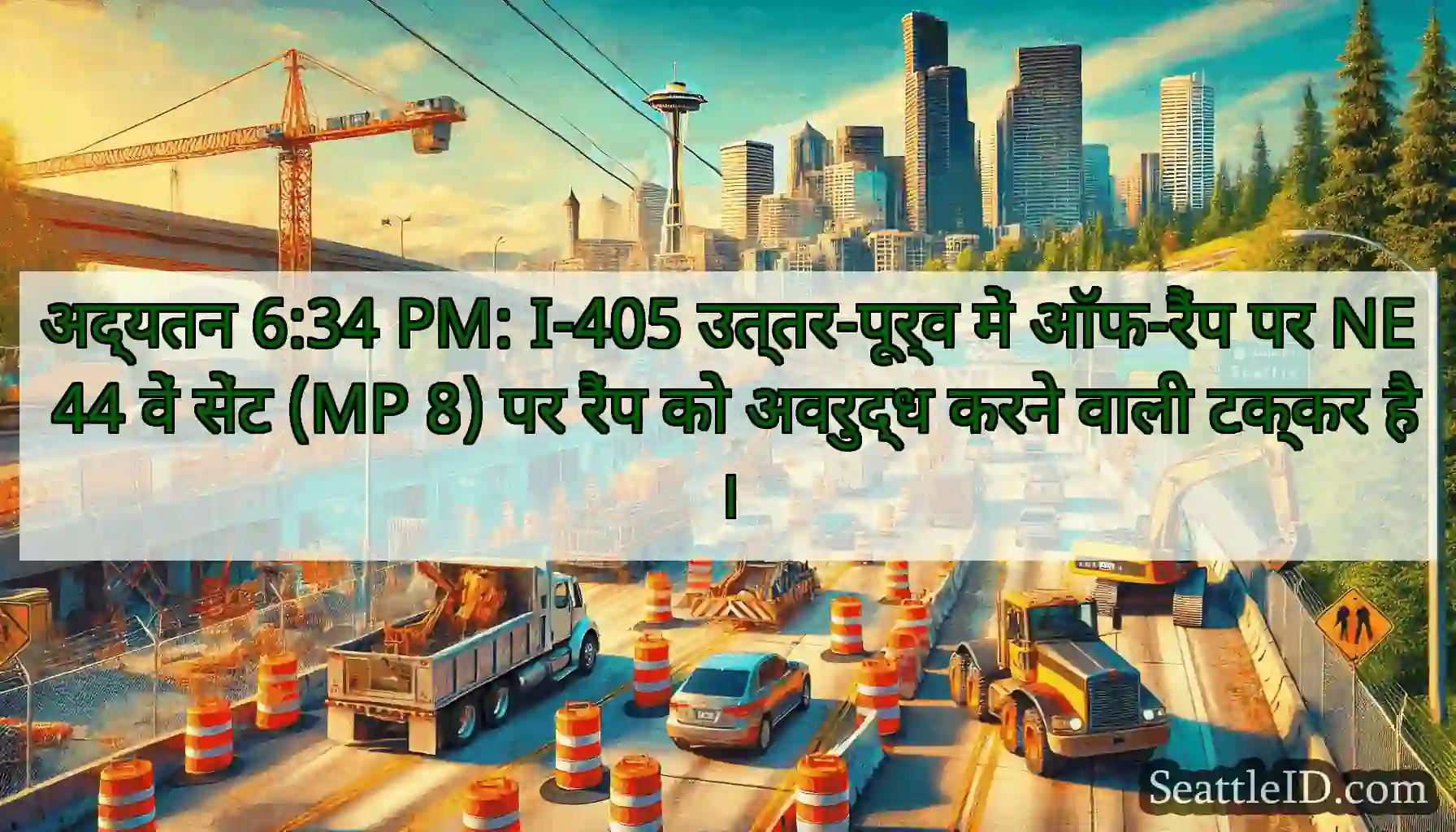अद्यतन 6:34 PM: I-405 उत्तर-पूर्व में ऑफ-रैंप पर
