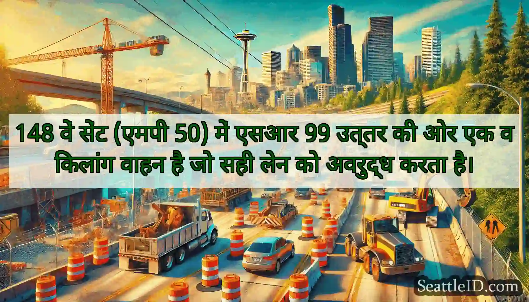 148 वें सेंट (एमपी 50) में एसआर 99 उत्तर की ओर एक