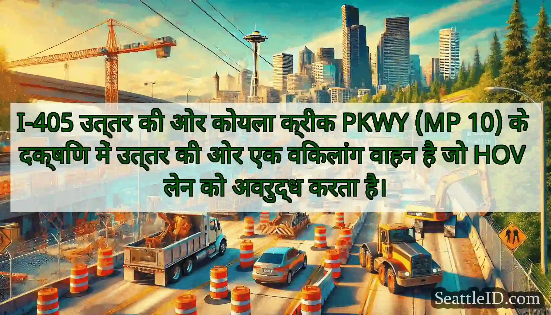 I-405 उत्तर की ओर कोयला क्रीक PKWY (MP 10) के