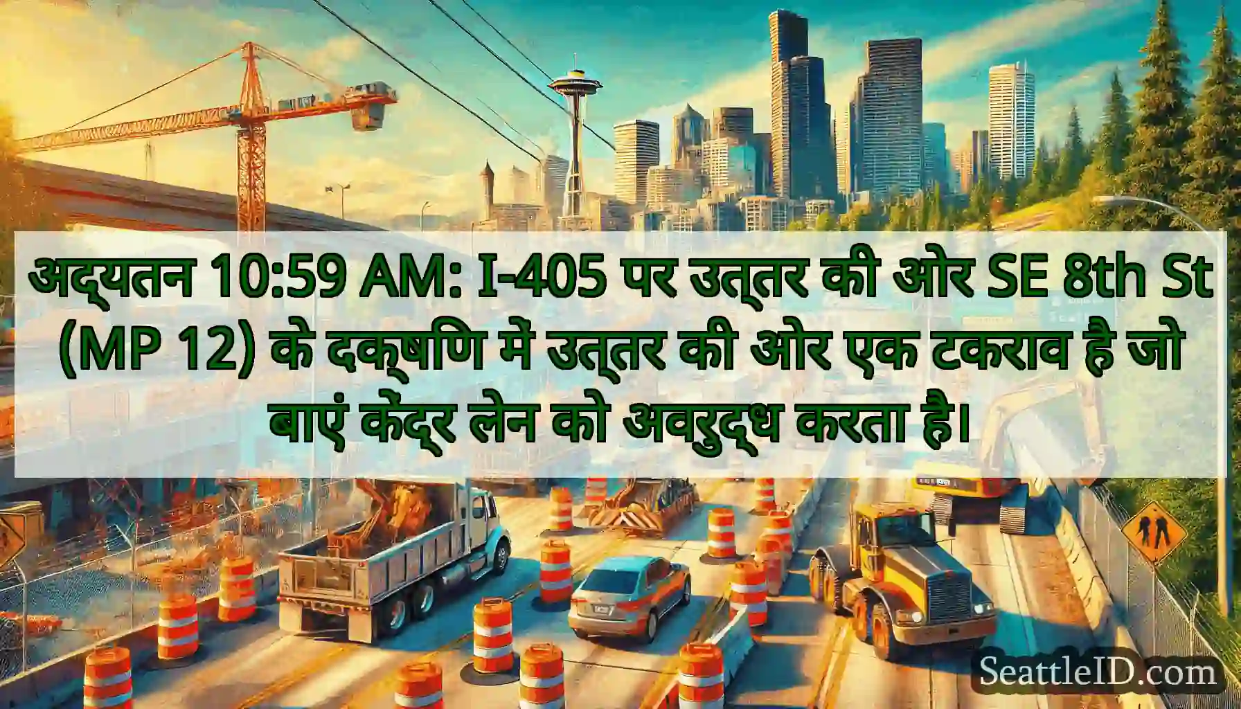 अद्यतन 10:59 AM: I-405 पर उत्तर की ओर SE 8th St