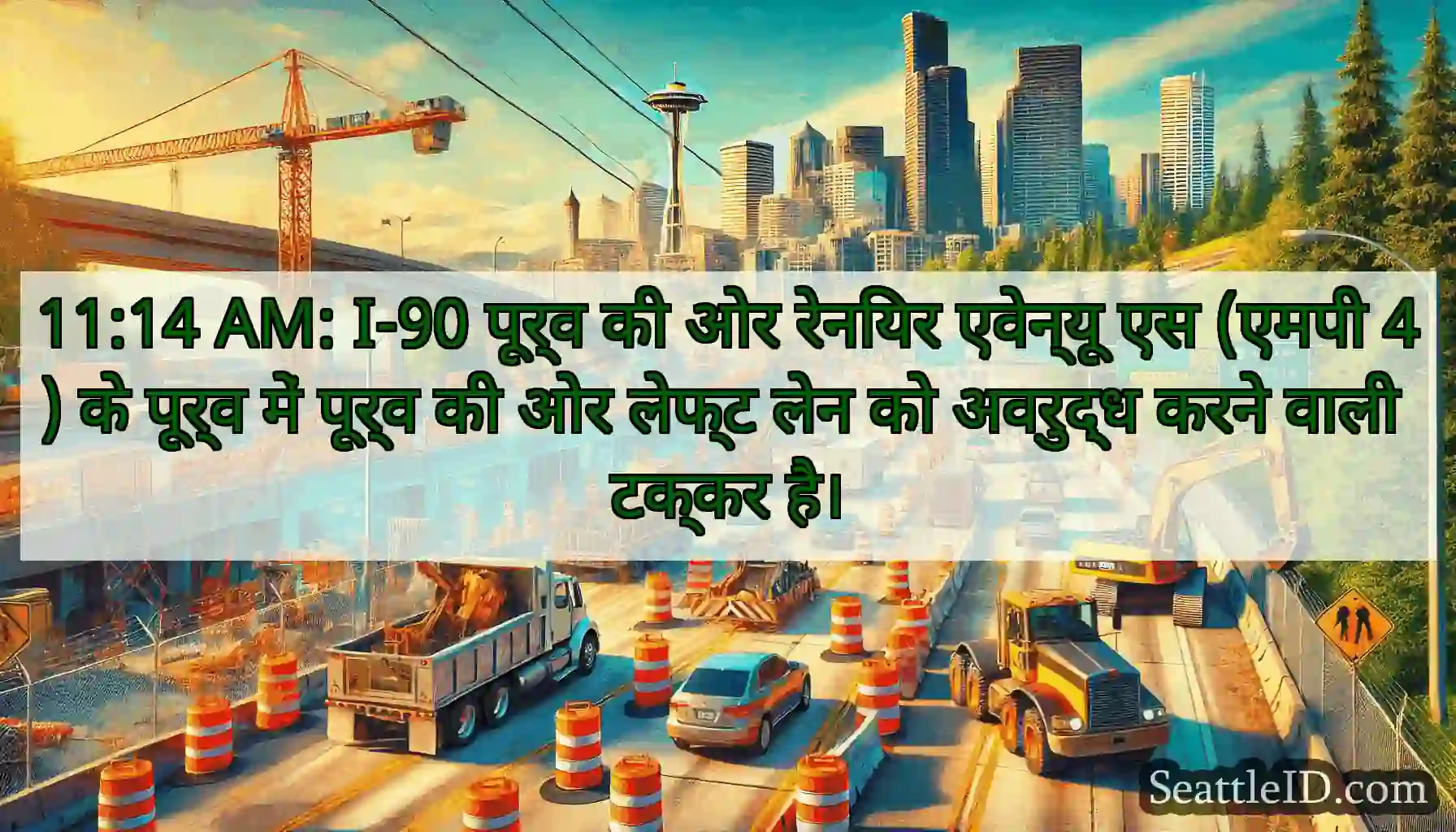 11:14 AM: I-90 पूर्व की ओर रेनियर एवेन्यू एस