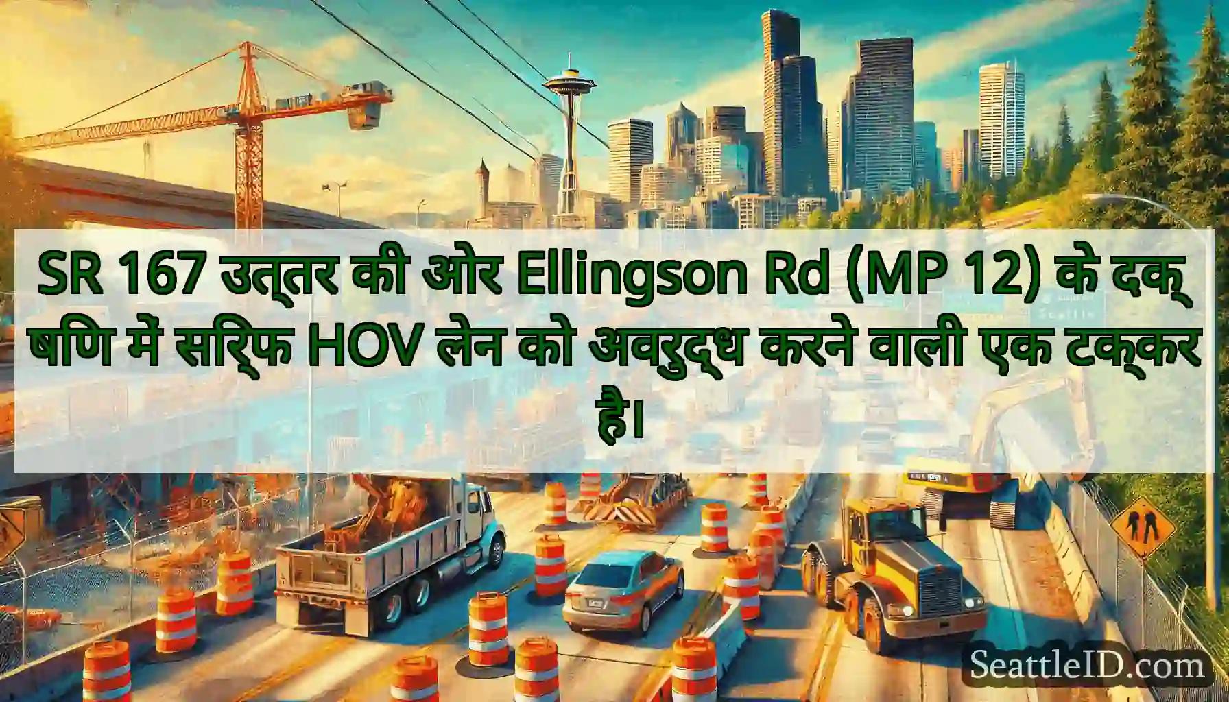 SR 167 उत्तर की ओर Ellingson Rd (MP 12) के दक्षिण