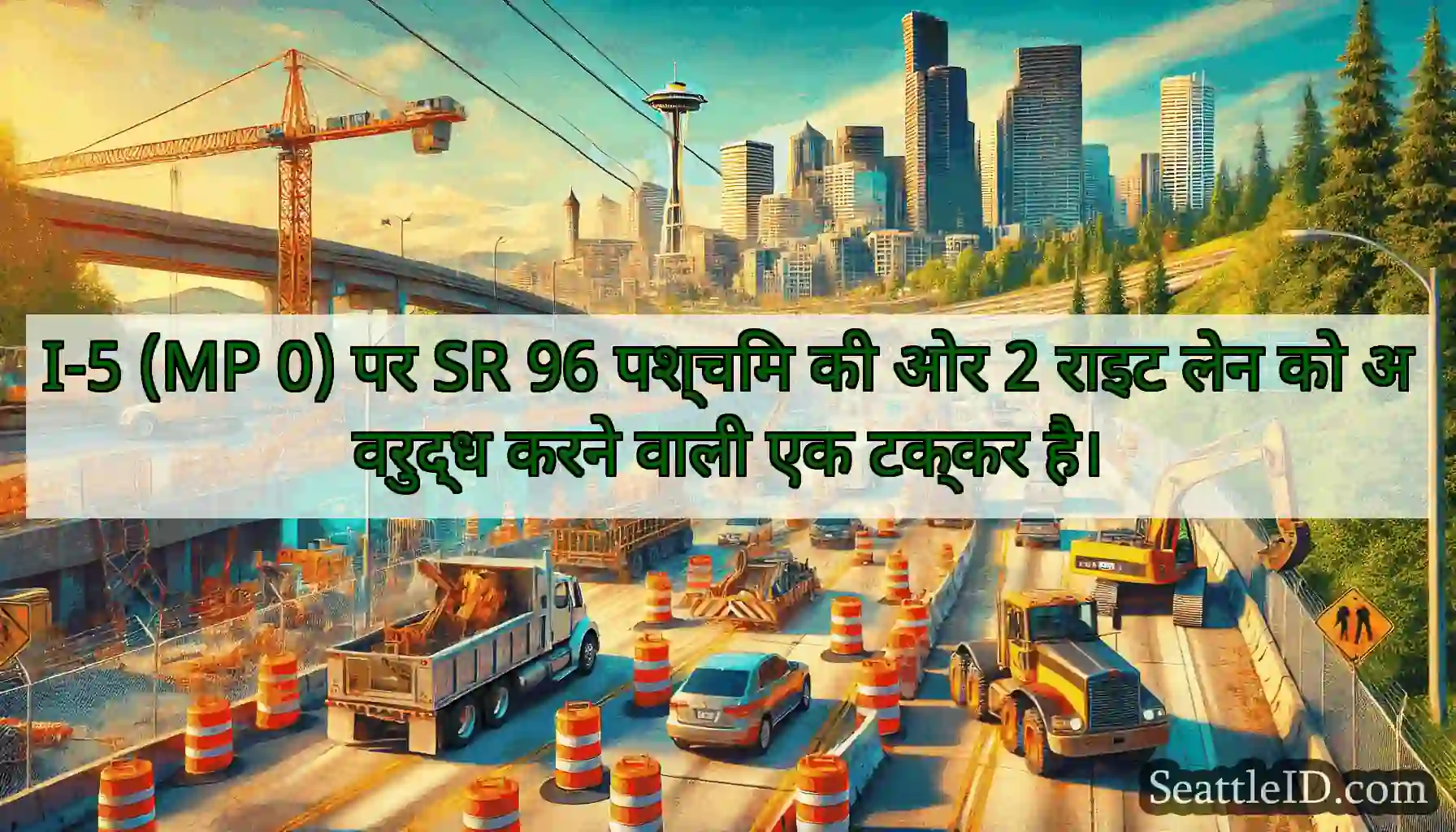 I-5 (MP 0) पर SR 96 पश्चिम की ओर 2 राइट लेन को
