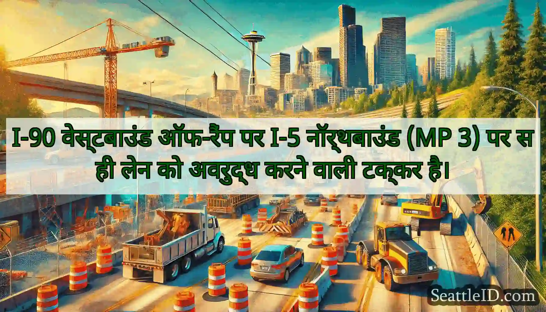 I-90 वेस्टबाउंड ऑफ-रैंप पर I-5 नॉर्थबाउंड (MP 3)