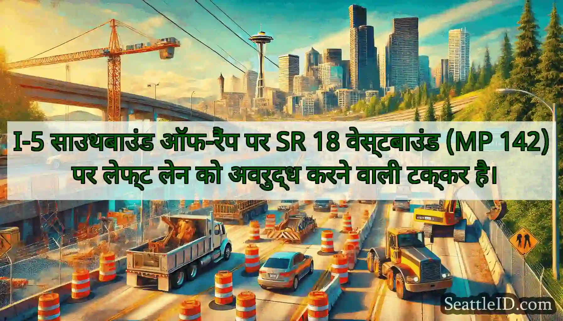 I-5 साउथबाउंड ऑफ-रैंप पर SR 18 वेस्टबाउंड (MP
