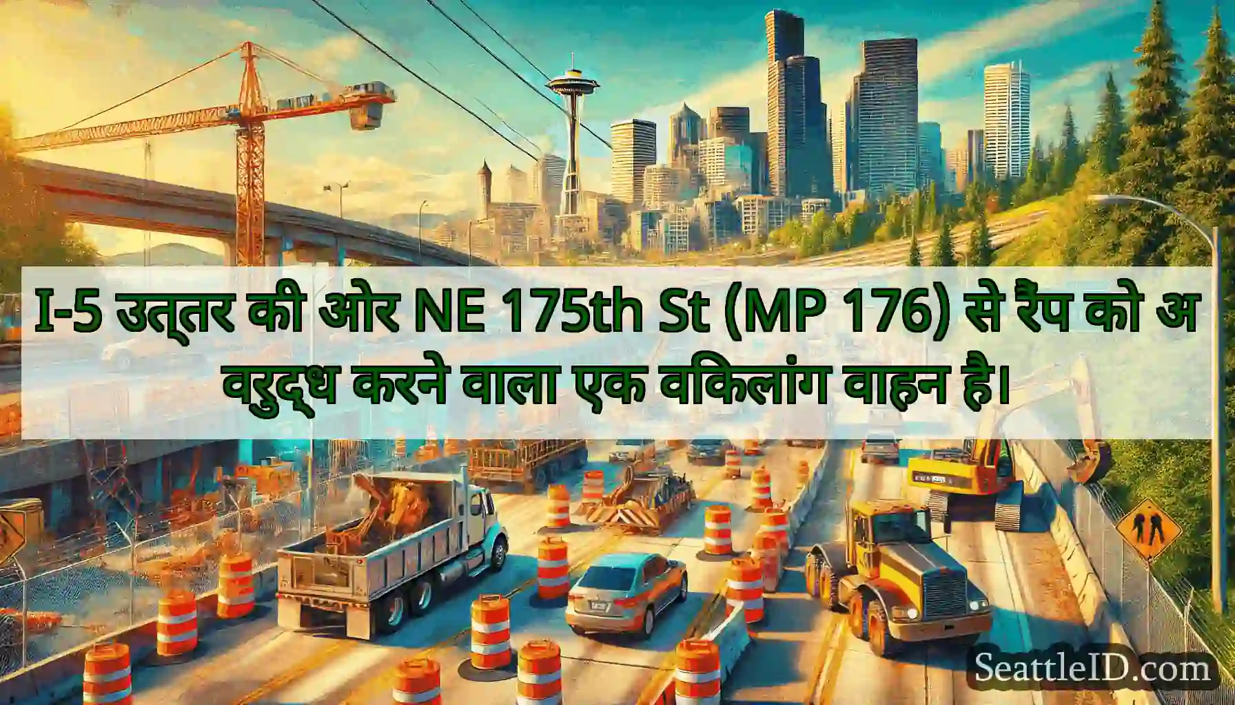I-5 उत्तर की ओर NE 175th St (MP 176) से रैंप को