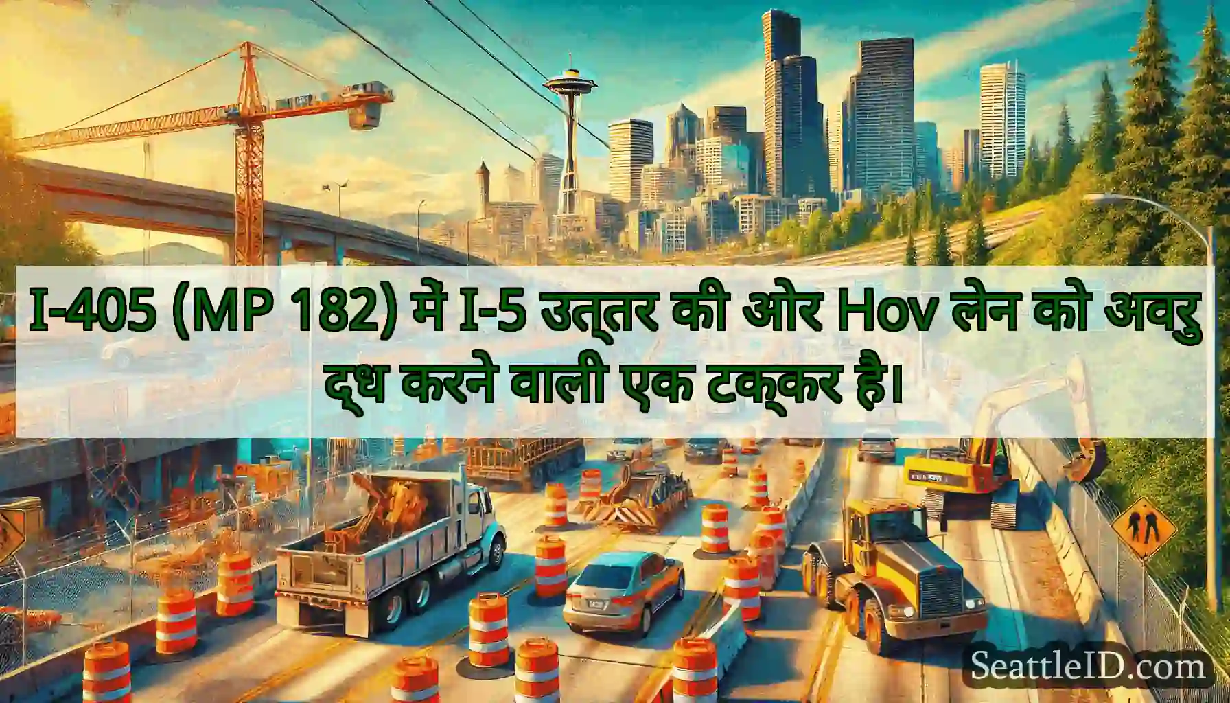 I-405 (MP 182) में I-5 उत्तर की ओर Hov लेन को